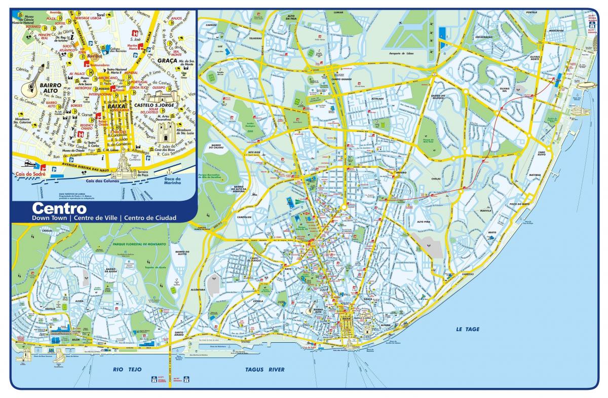 Lissabon-stadsplattegrond
